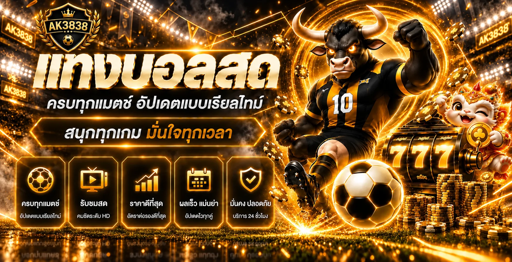 แบนเนอร์กีฬา AK3838 พร้อมข้อมูลบอลสด